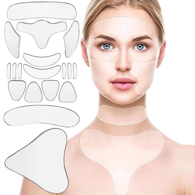 16pcs/18pcs Reusable Silicone Skin Smoothing Stickers