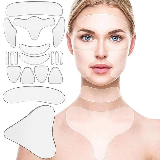 16pcs/18pcs Reusable Silicone Skin Smoothing Stickers