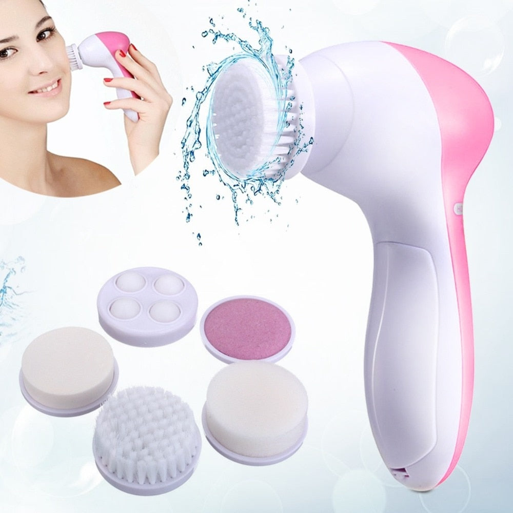 5 in 1 Electric Face Cleansing Brush Facial Exfoliator