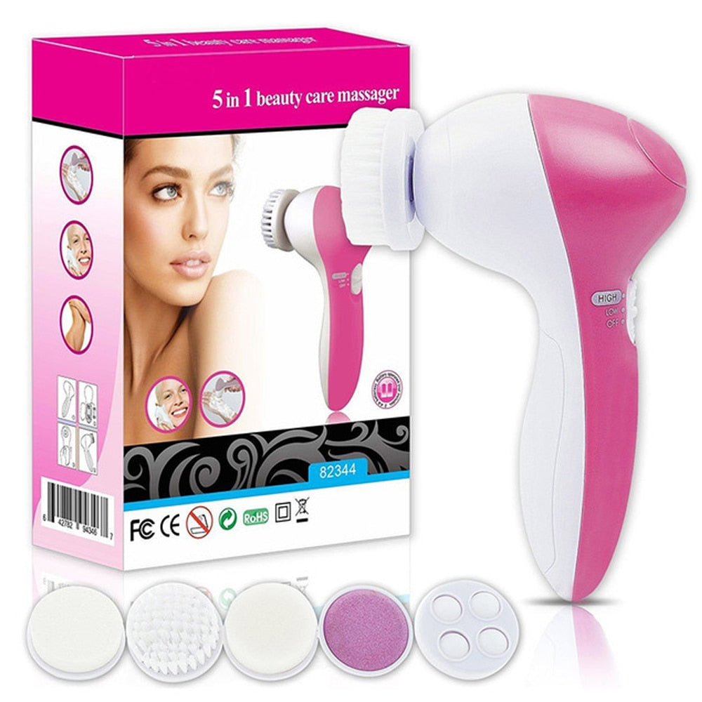 5 in 1 Electric Face Cleansing Brush Facial Exfoliator