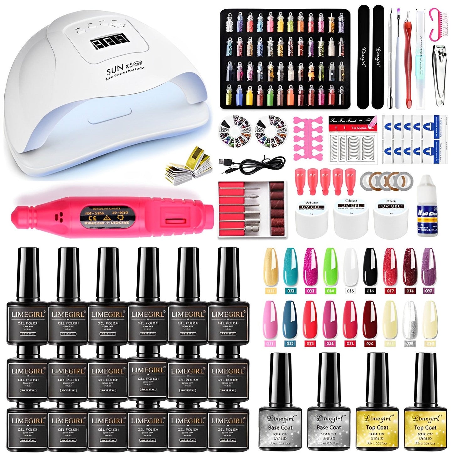 Professional Poly Gel Nail Set Manicure Pedicure Kit