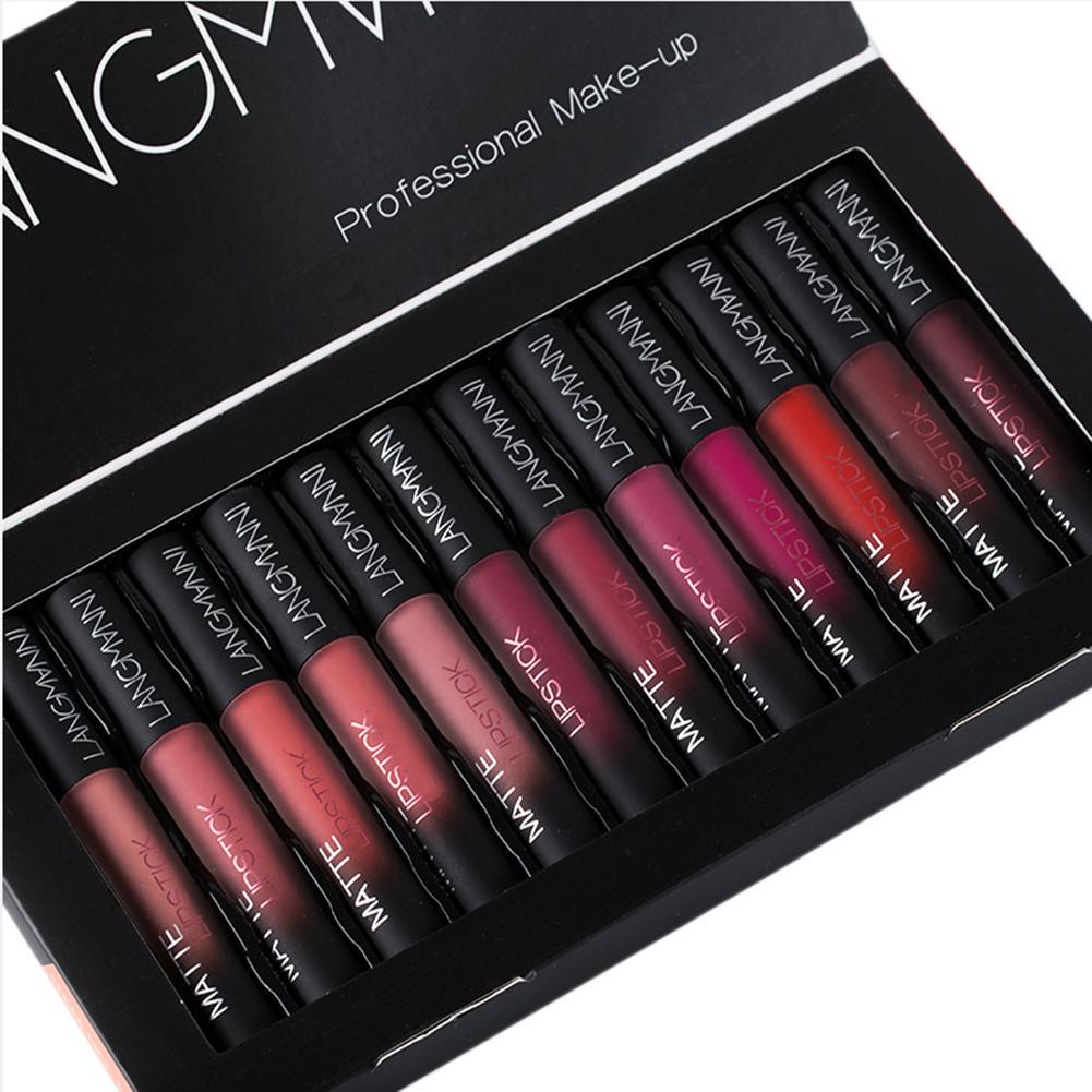 12Pcs Waterproof Matte Lipstick Set