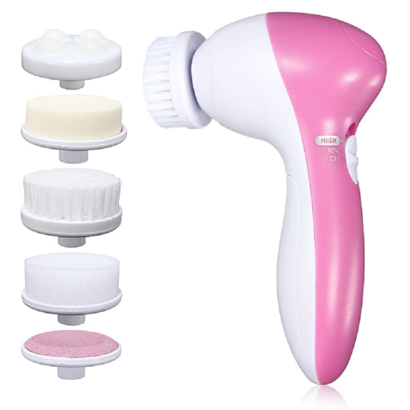 5 in 1 Electric Face Cleansing Brush Facial Exfoliator